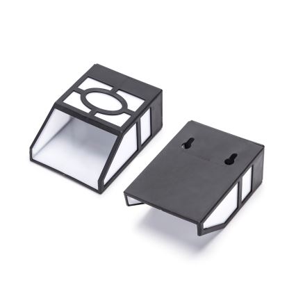 Aigostar - LED solcellsvägglampa LED/0,006W/1,2V 100 mAh 2700K IP44 svart