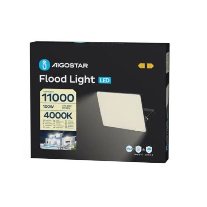 Aigostar - LED strålkastare LED/100W/230V 4000K IP65 svart