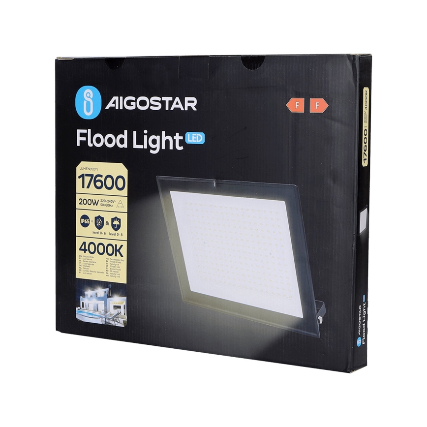 Aigostar - LED strålkastare LED/200W/230V 4000K IP65