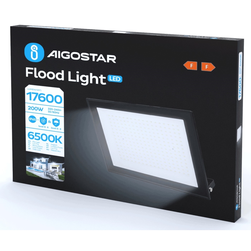 Aigostar - LED strålkastare LED/200W/230V 6500K IP65