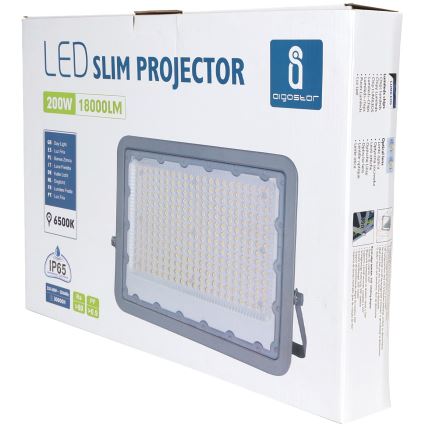 Aigostar - LED strålkastare LED/200W/230V grå 6500K IP65