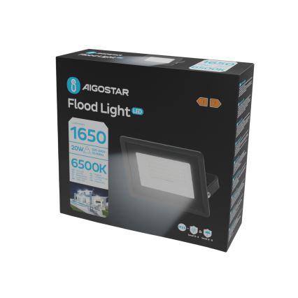Aigostar - LED strålkastare LED/20W/230V 6500K IP65