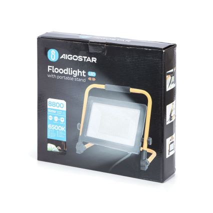 Aigostar - LED Strålkastare med ett stativ LED/100W/230V 6500K IP65