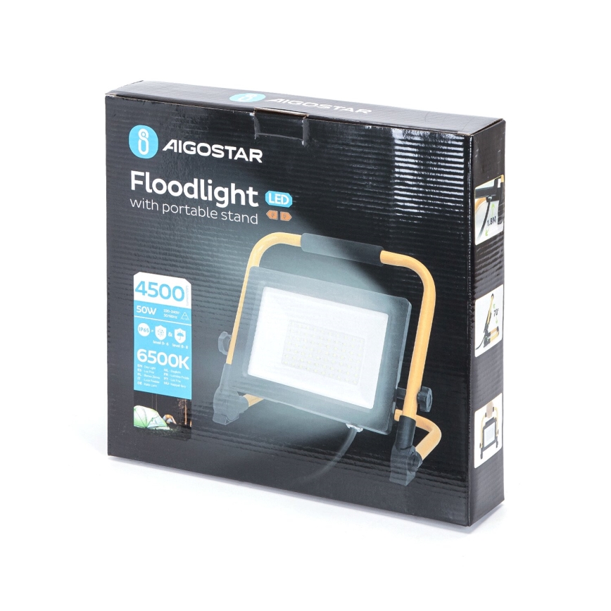 Aigostar - LED Strålkastare med ett stativ LED/50W/230V 6500K IP65