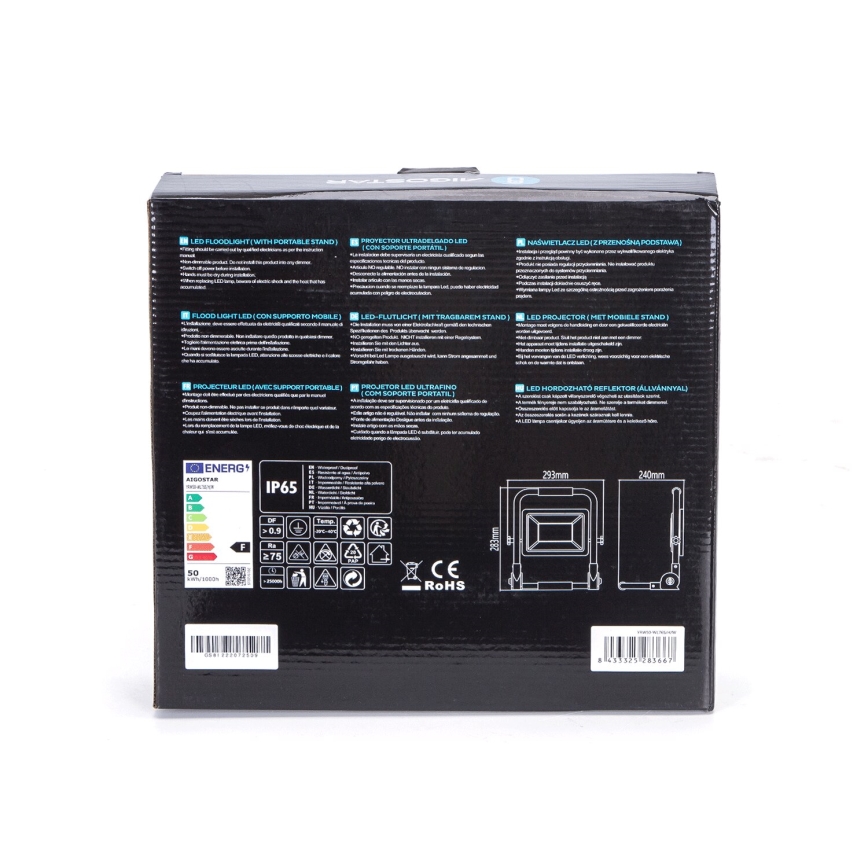 Aigostar - LED Strålkastare med ett stativ LED/50W/230V 6500K IP65