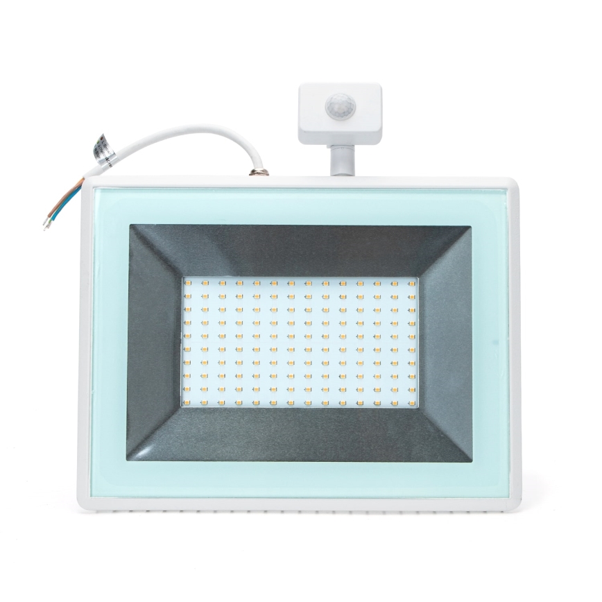 Aigostar - LED Strålkastare med sensor LED/100W/230V 4000K IP65 vit