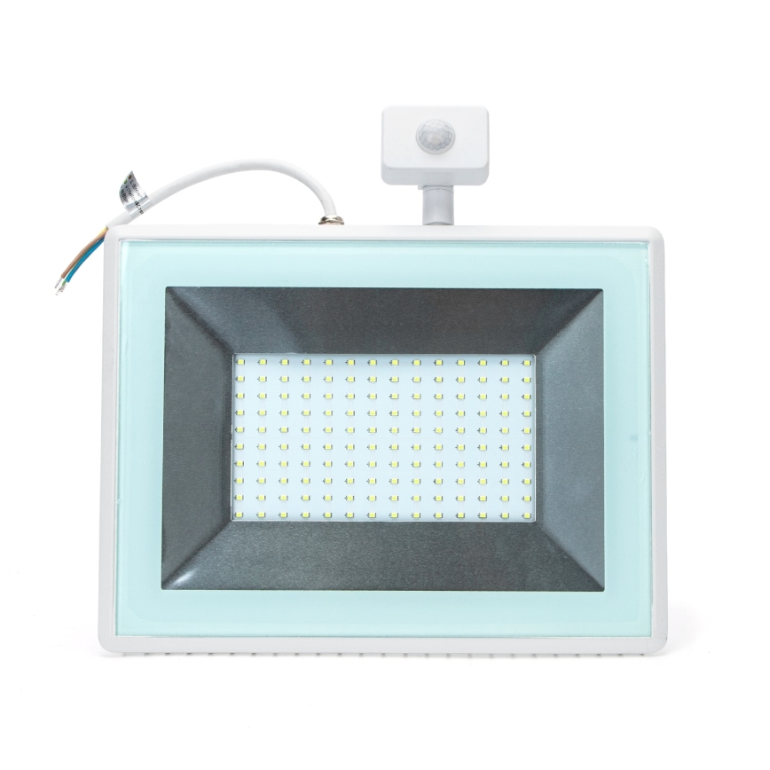 Aigostar - LED Strålkastare med sensor LED/100W/230V 6400K IP65 vit