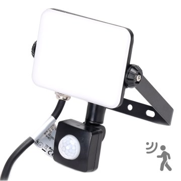 Aigostar - LED strålkastare med sensor LED/20W/230V 4000K IP65 svart