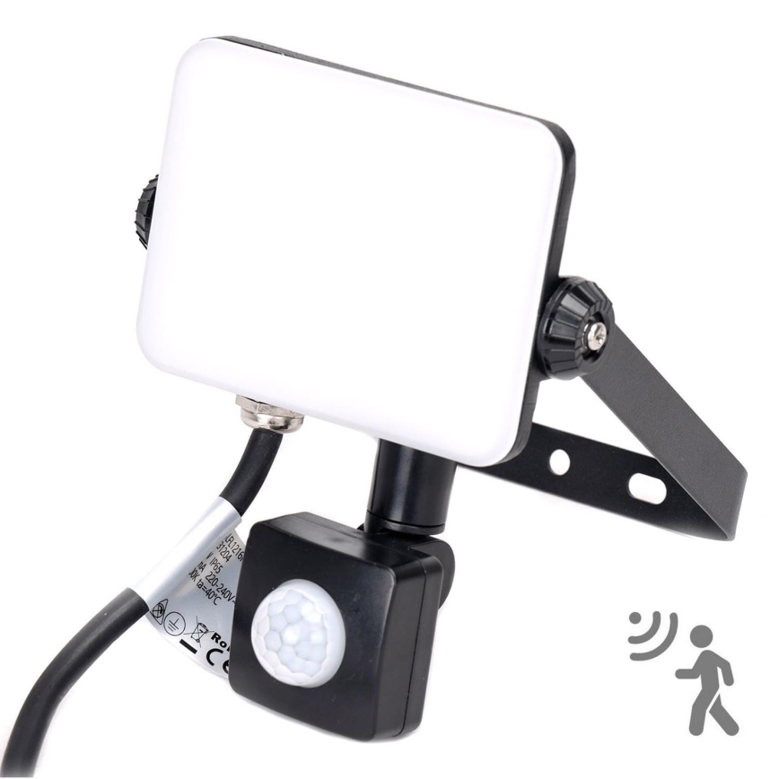Aigostar - LED strålkastare med sensor LED/20W/230V 4000K IP65 svart
