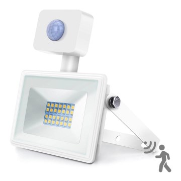 Aigostar - LED Strålkastare med sensor LED/20W/230V 4000K IP65 vit