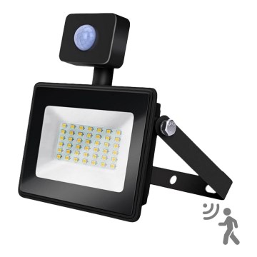 Aigostar - LED strålkastare med sensor LED/50W/230V 4000K IP65 svart