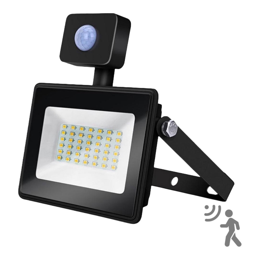 Aigostar - LED strålkastare med sensor LED/50W/230V 4000K IP65 svart