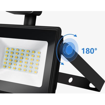 Aigostar - LED strålkastare med sensor LED/50W/230V 4000K IP65 svart