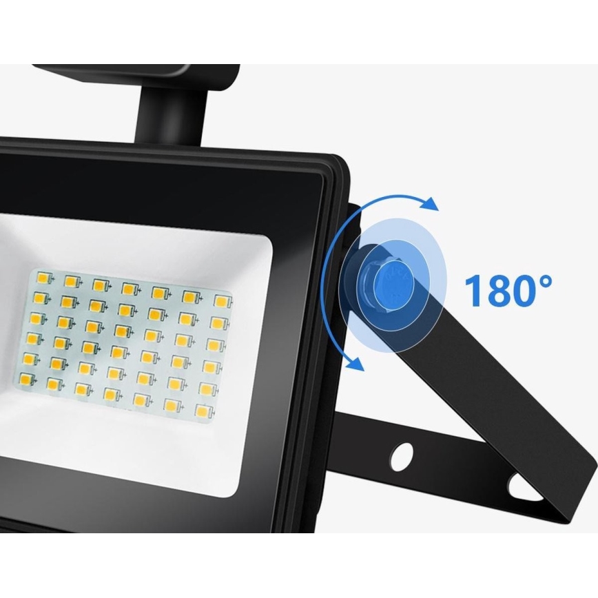 Aigostar - LED strålkastare med sensor LED/50W/230V 4000K IP65 svart