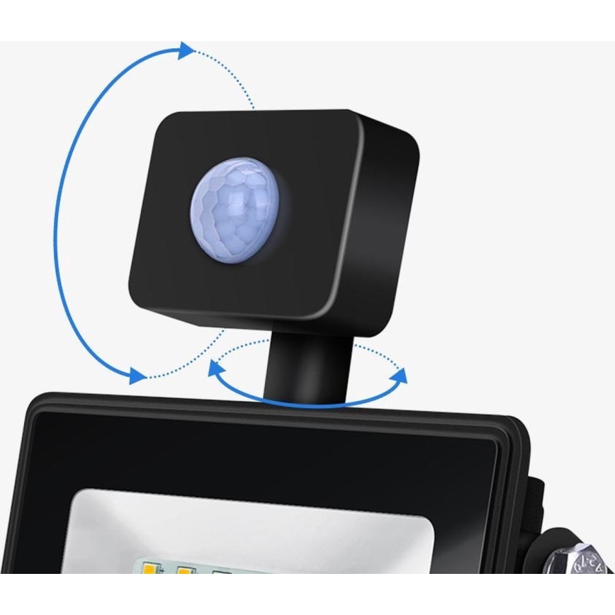 Aigostar - LED strålkastare med sensor LED/50W/230V 4000K IP65 svart