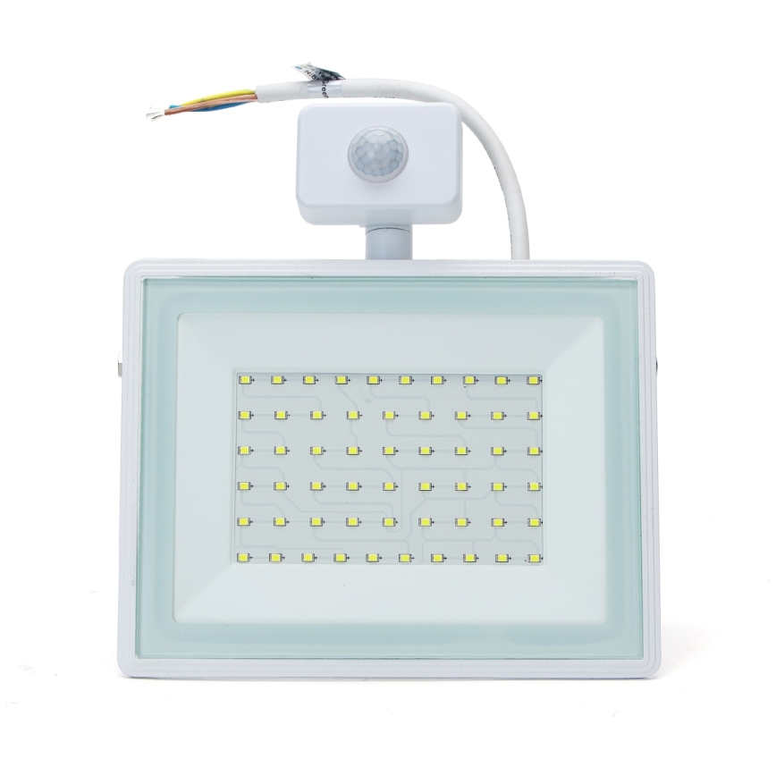 Aigostar - LED Strålkastare med sensor LED/50W/230V 6400K IP65 vit