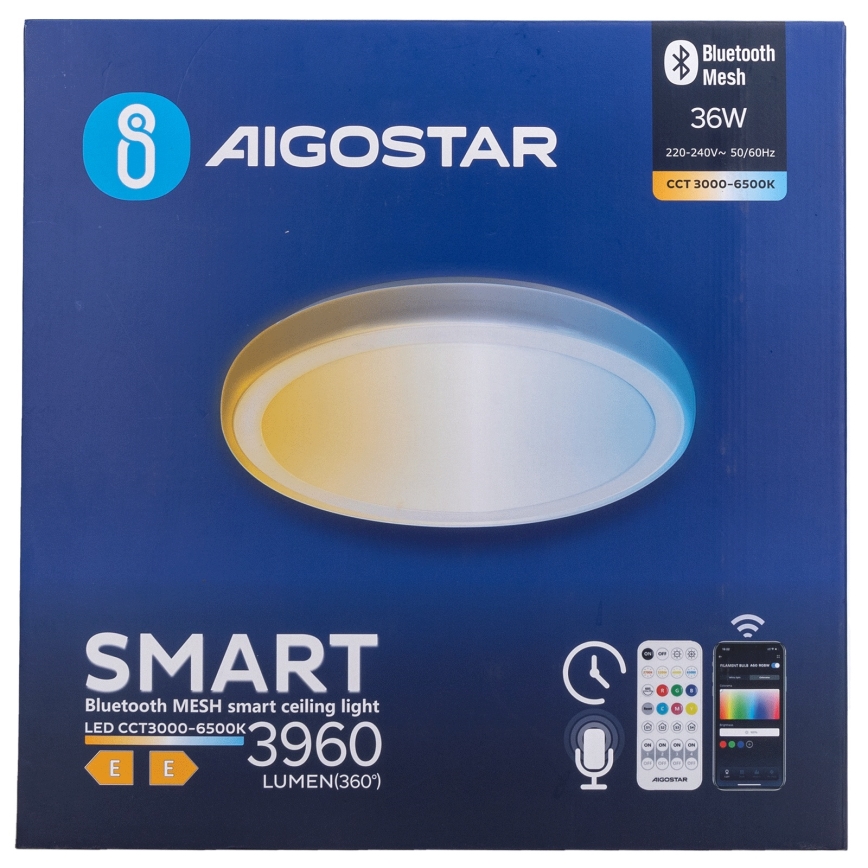 Aigostar - Dimbart LED-takarmatur MESH LED/36W/230V 3000-6500K diam. 49,5 cm + fjärrkontroll