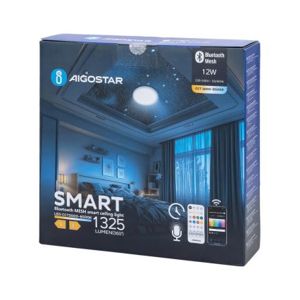 Aigostar - LED ljusreglerad taklampa till badrum MESH Smart LED/12W/230V 3000-6500K IP44 + fjärrkontroll