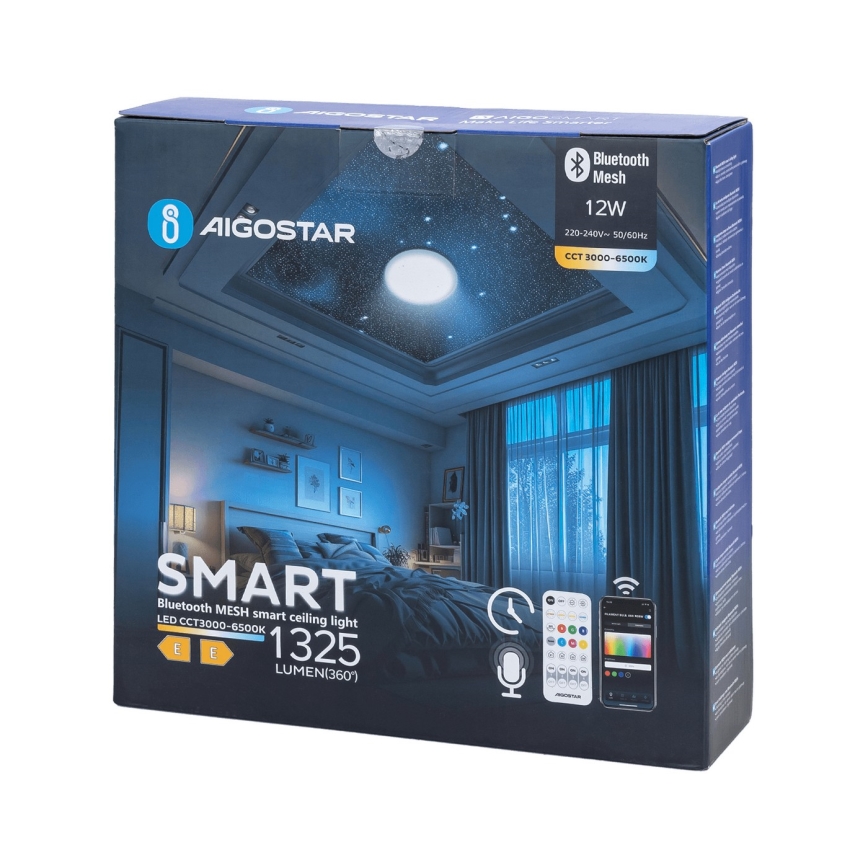Aigostar - LED ljusreglerad taklampa till badrum MESH Smart LED/12W/230V 3000-6500K IP44 + fjärrkontroll