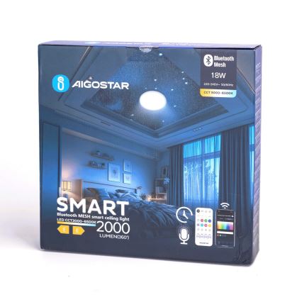 Aigostar - LED ljusreglerad taklampa till badrum MESH Smart LED/18W/230V 3000-65000K IP44 + fjärrkontroll