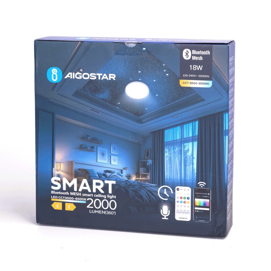 Aigostar - LED ljusreglerad taklampa till badrum MESH Smart LED/18W/230V 3000-65000K IP44 + fjärrkontroll