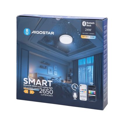 Aigostar - LED ljusreglerad taklampa till badrum MESH Smart LED/24W/230V 3000-6500K IP44 + fjärrkontroll