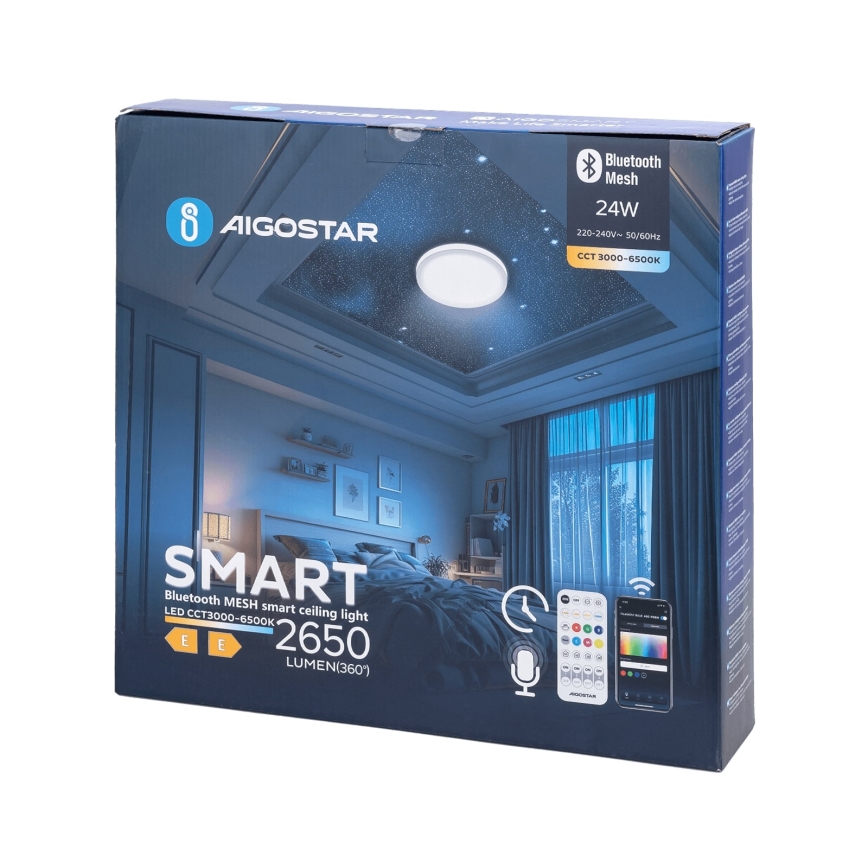 Aigostar - LED ljusreglerad taklampa till badrum MESH Smart LED/24W/230V 3000-6500K IP44 + fjärrkontroll