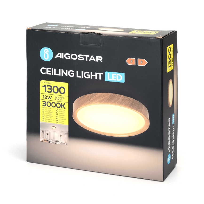 Aigostar - LED taklampa LED/12W/230V 3000K diameter 26,3 cm
