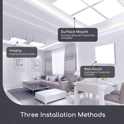 Aigostar - LED upphängd takpanel LED/40W/230V 3000K/4000K/6500K 60x60cm vit