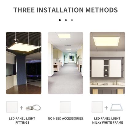 Aigostar - LED upphängd takpanel LED/40W/230V 3000K/4000K/6500K 60x60cm vit