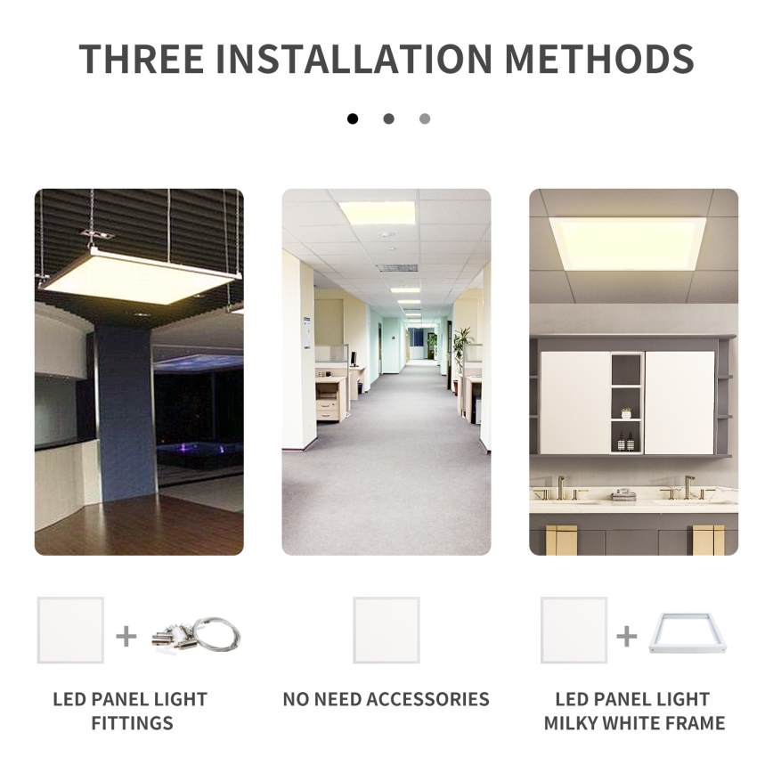 Aigostar - LED upphängd takpanel LED/40W/230V 3000K/4000K/6500K 60x60cm vit