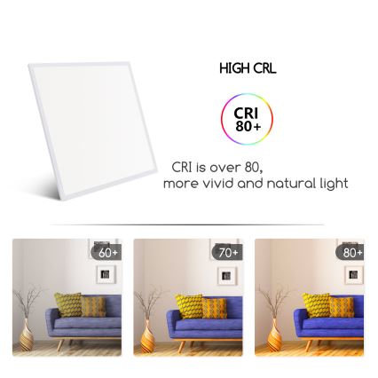 Aigostar - LED upphängd takpanel LED/40W/230V 3000K/4000K/6500K 60x60cm vit