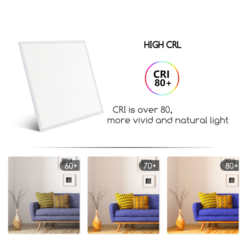 Aigostar - LED upphängd takpanel LED/40W/230V 3000K/4000K/6500K 60x60cm vit