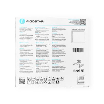 Aigostar - LED upphängd takpanel LED/40W/230V 6500K 60x60cm vit