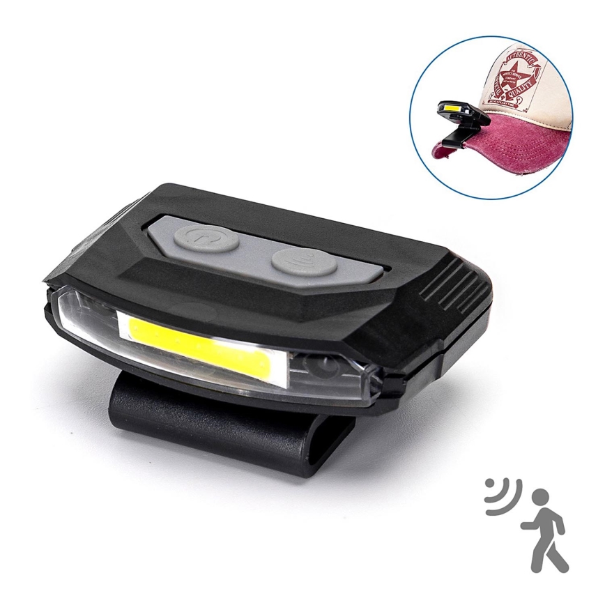 Aigostar - LED Uppladdningsbar ljusreglerad headlamp och senzorem LED/1,11W/3,7V