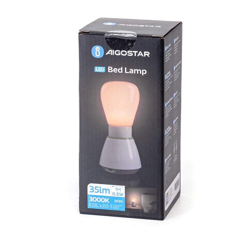 Aigostar - LED Uppladdningsbar nattlampa LED/0,5W/5V 3000K
