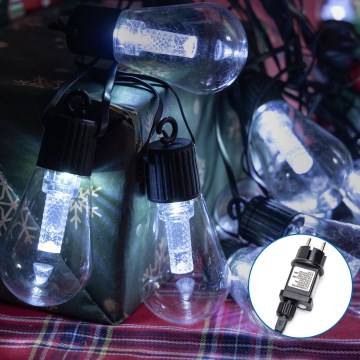 Aigostar - LED utomhus dekorationsljusslinga 10xLED/8m IP44 kallvit