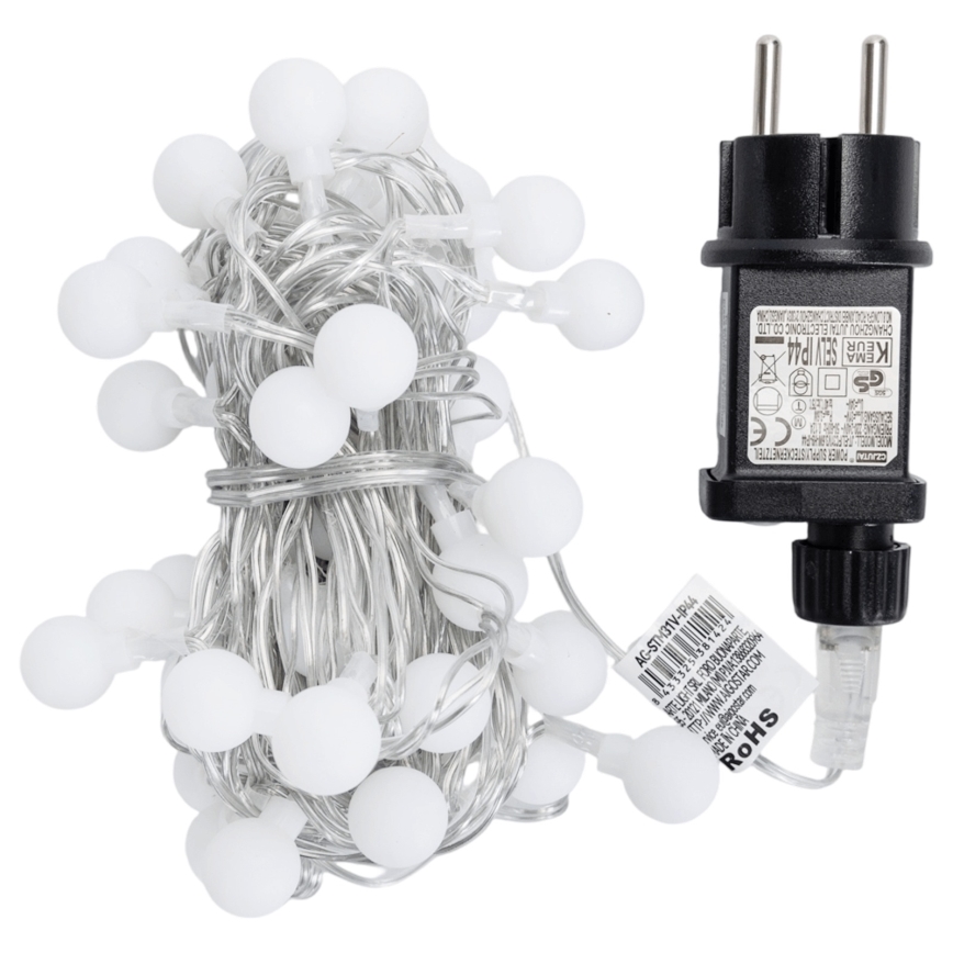 Aigostar - LED utomhusslinga 50xLED/8 funktioner 5 m IP44 kallvit