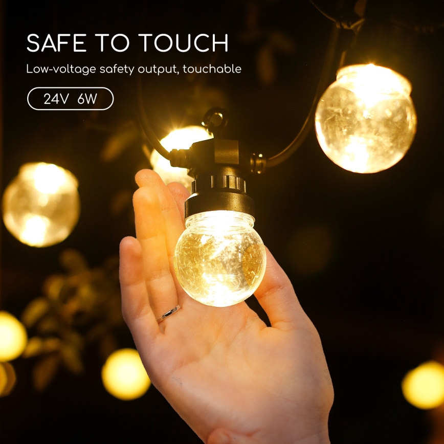 Aigostar - LED Utomhus dekorativ ljusslinga 10xLED/8m IP44 varm vit