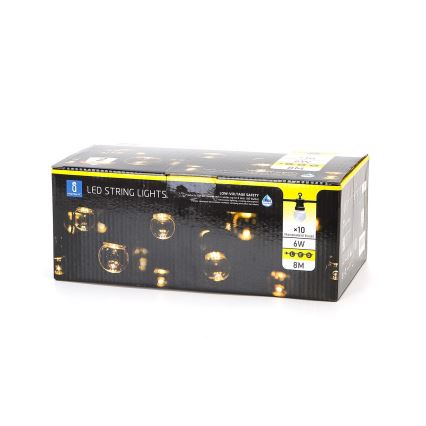 Aigostar - LED Utomhus dekorativ ljusslinga 10xLED/8m IP44 varm vit