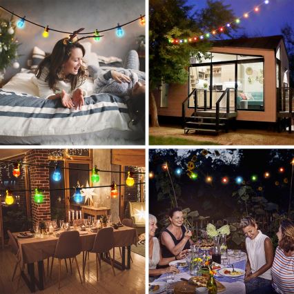 Aigostar - LED Utomhus dekorativ ljusslinga 10xLED/8m IP44 varm vit