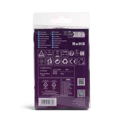 Aigostar - LED Utomhus julbelysning 100xLED/8 funktioner/3xAA 10,3m IP44 kallvit