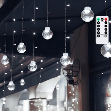 Aigostar - LED utomhus julbelysning 120xLED/8 funktioner 3x0,6m IP44 kallvit + fjärrkontroll