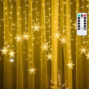 Aigostar - LED utomhus julbelysning 120xLED/8 funktioner 3x0,7m IP44 varmvit + fjärrkontroll