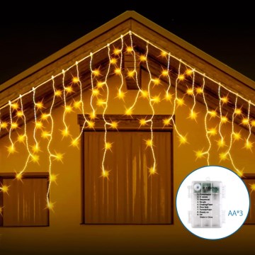 Aigostar - LED utomhus julbelysning 200xLED/8 funktioner 13x0,6m IP44 varmvit