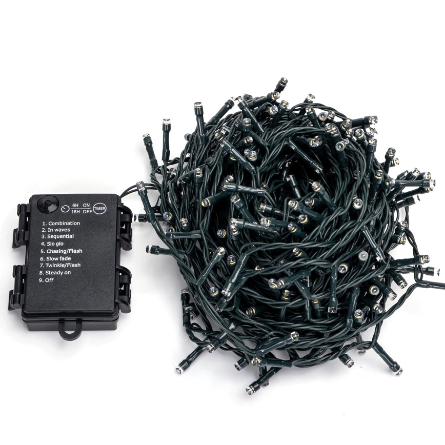 Aigostar - LED Utomhus julbelysning 300xLED/8 funktioner 15,3m IP44 kallvit