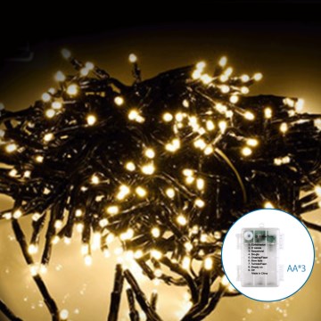 Aigostar - LED Utomhus julbelysning 50xLED/8 funktioner 3xAA 5,3m IP44 varmvit