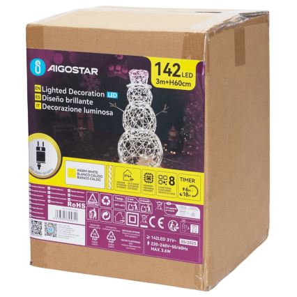 Aigostar - LED utomhus juldekoration LED/3,6W/31/230V 2700K 60 cm IP44 snögubbe