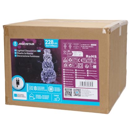 Aigostar-LED Utomhus juldekoration LED/3,6W/31/230V 6500K 90cm IP44 snögubbe