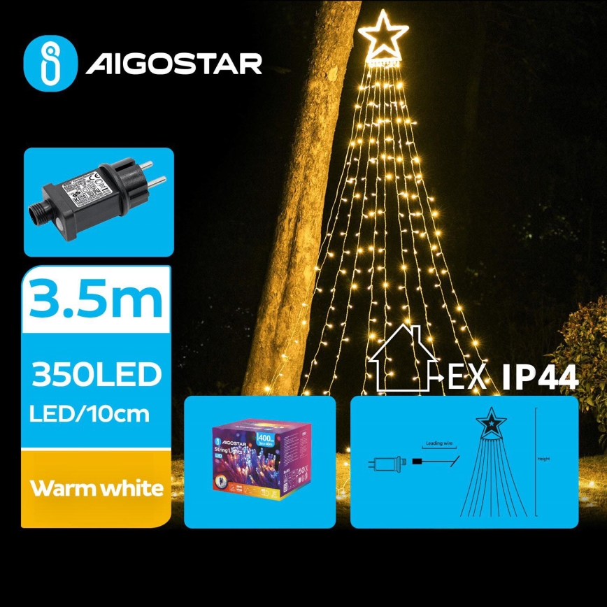 Aigostar - LED Utomhus juldekoration LED/6W/230V 3,5m IP44 varmvit